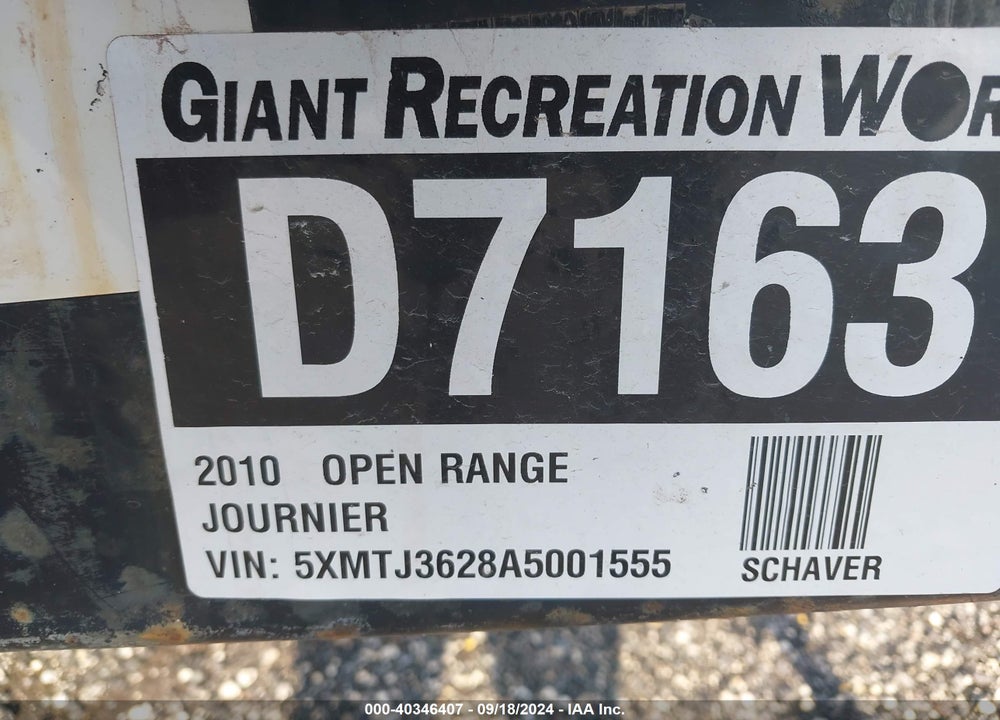 2010 OPEN RANGE OTHER VIN: 5XMTJ3628A5001555