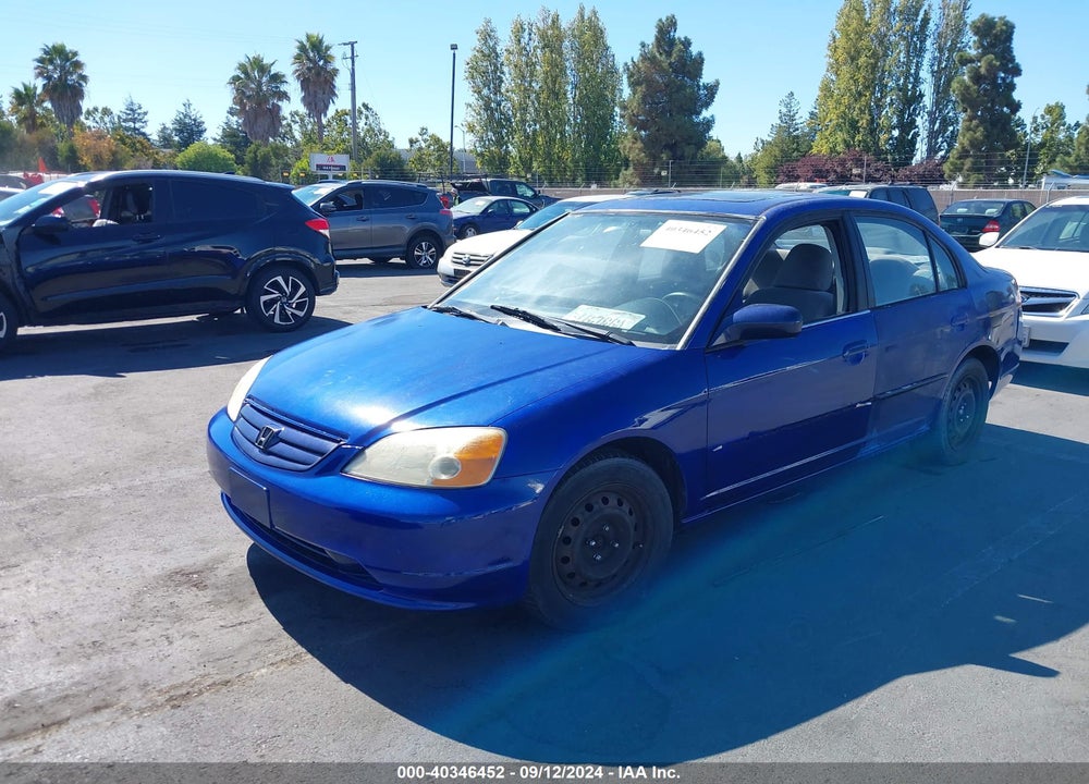 2002 HONDA CIVIC EX VIN: 2HGES26702H556664