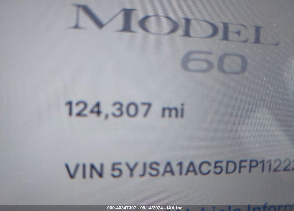 2013 TESLA MODEL S VIN: 5YJSA1AC5DFP11222