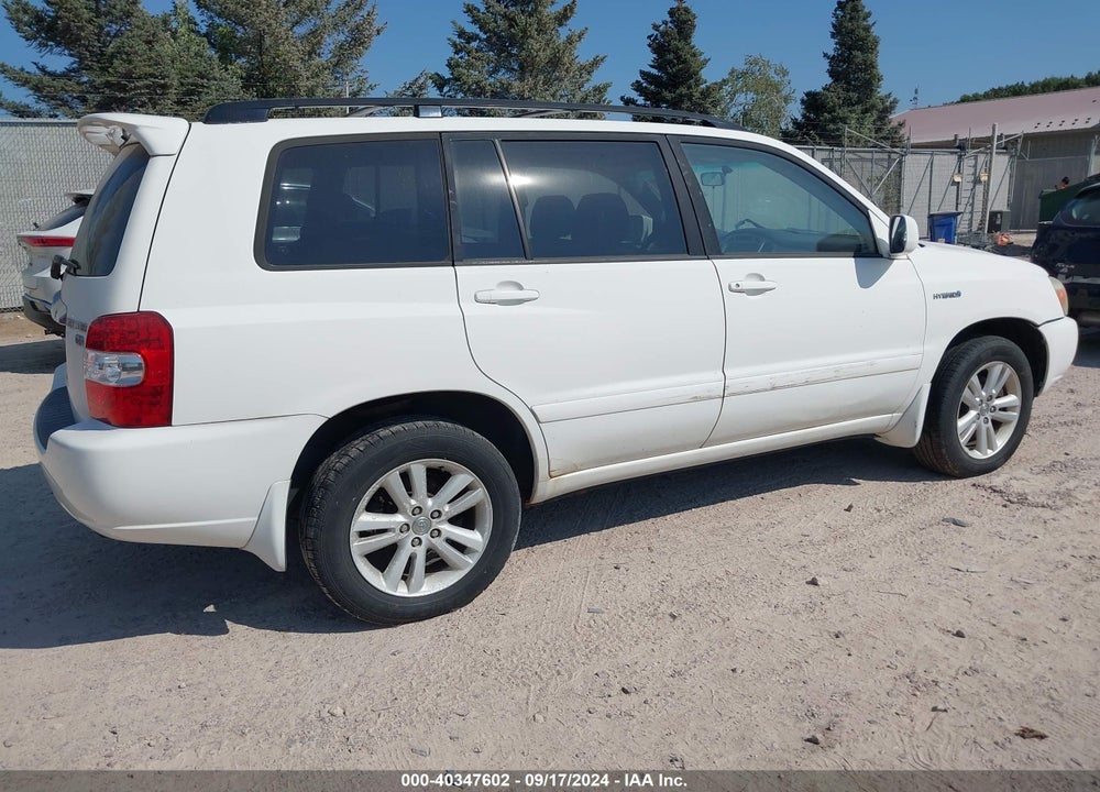 2006 TOYOTA HIGHLANDER HYBRID V6 VIN: JTEEW21A160021578