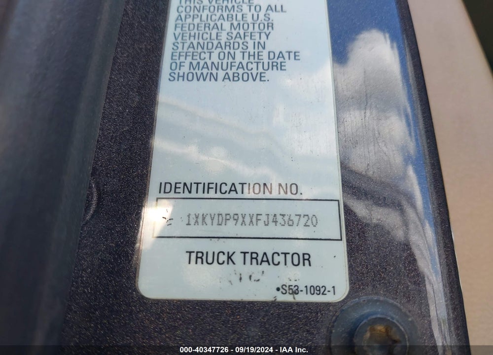 2015 KENWORTH T680 T680 VIN: 1XKYDP9XXFJ436720
