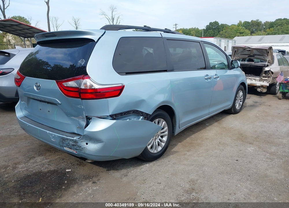 2015 TOYOTA SIENNA XLE 8 PASSENGER VIN: 5TDYK3DCXFS606821