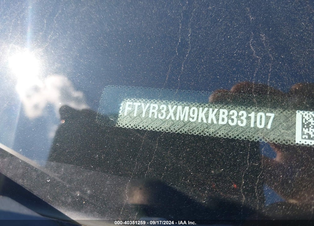 2019 FORD TRANSIT-250 VIN: 1FTYR3XM9KKB33107