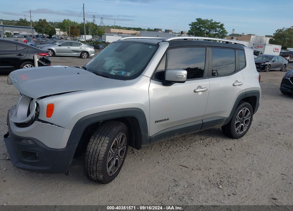 2016 JEEP RENEGADE LIMITED VIN: ZACCJBDT6GPD23824