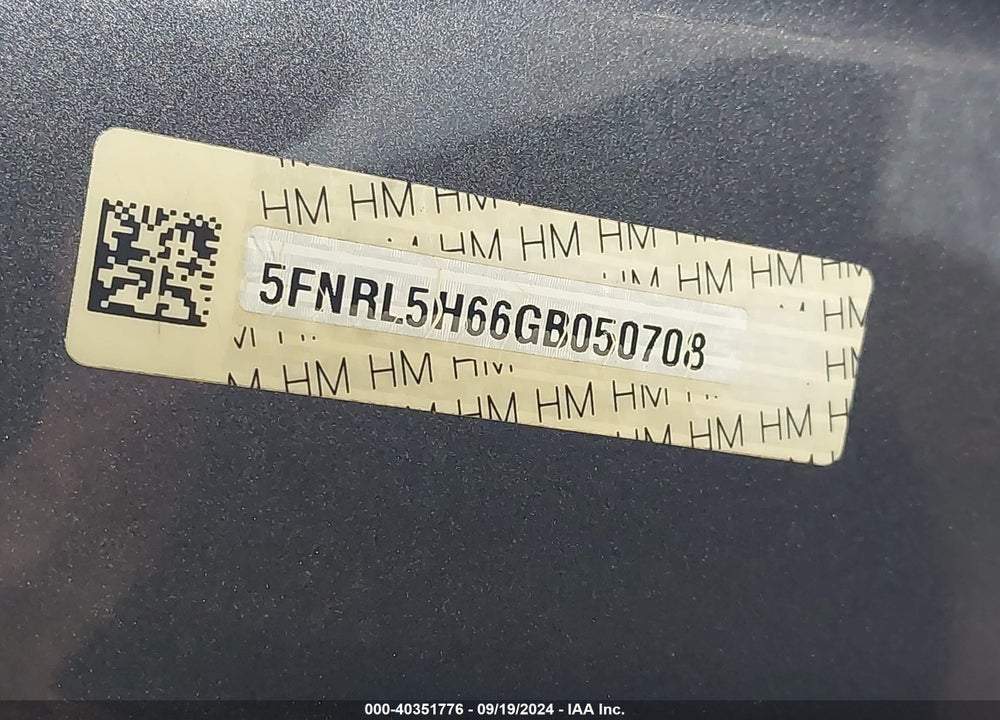 2016 HONDA ODYSSEY EX-L VIN: 5FNRL5H66GB050708