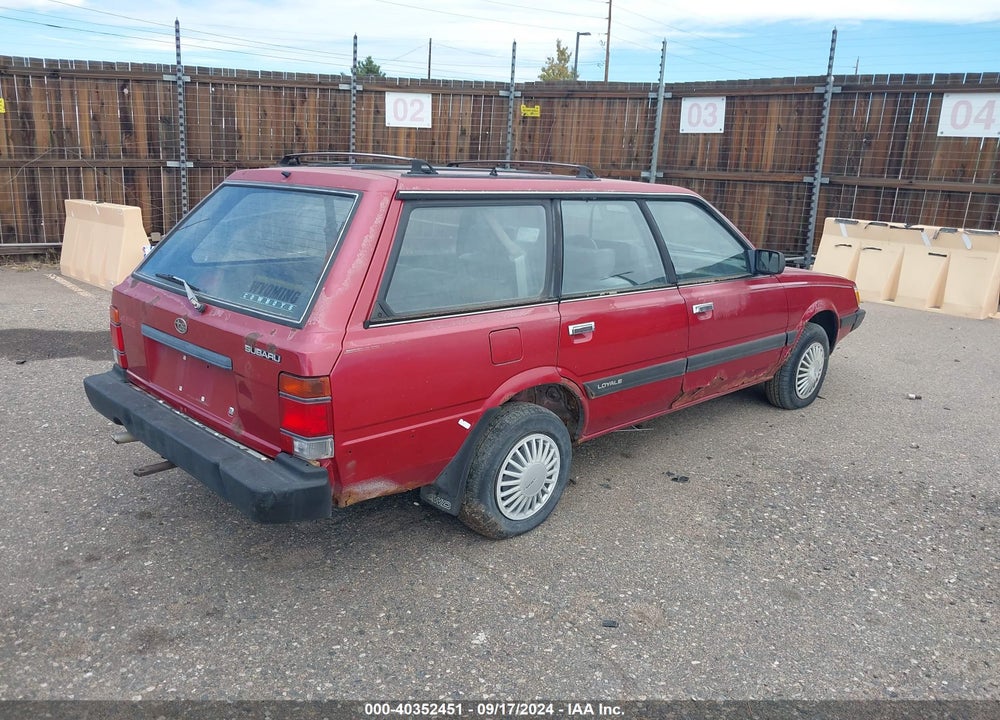 1992 SUBARU LOYALE VIN: JF2AN52B3ND404199