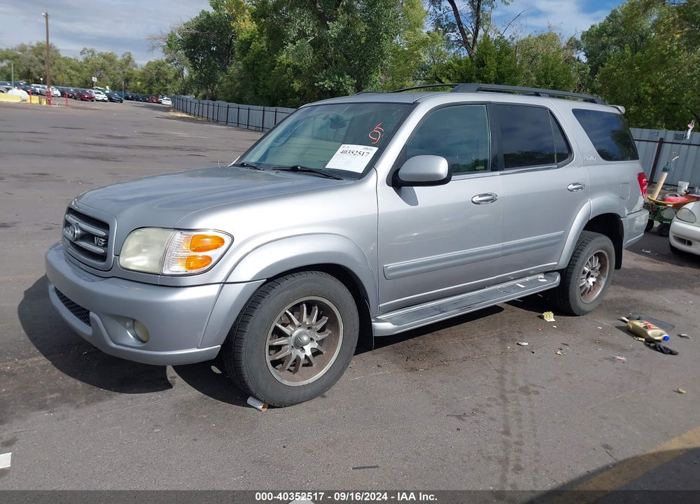 2002 TOYOTA SEQUOIA LIMITED V8 VIN: 5TDBT48A42S113745