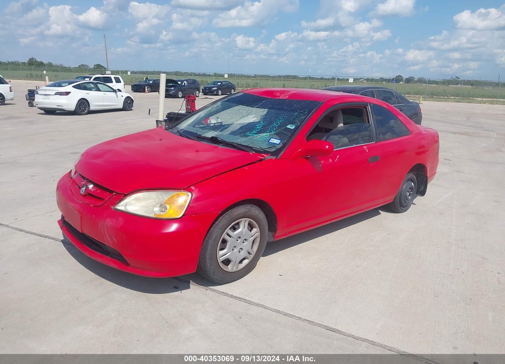 2001 HONDA CIVIC LX VIN: 1HGEM22531L099753