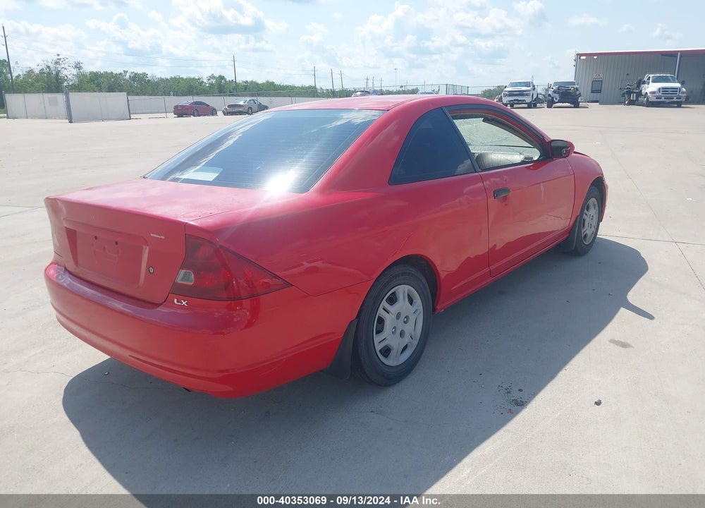 2001 HONDA CIVIC LX VIN: 1HGEM22531L099753