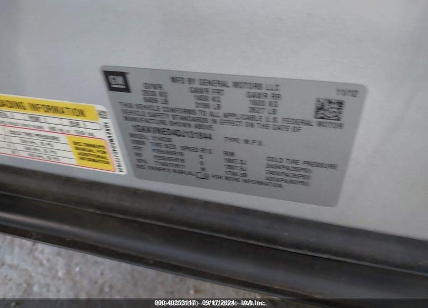 2013 GMC ACADIA SLE-1 VIN: 1GKKVNED4DJ131844