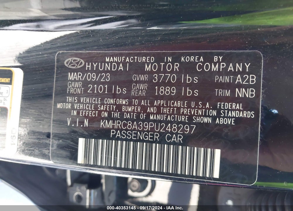 2023 HYUNDAI VENUE SEL VIN: KMHRC8A39PU248297