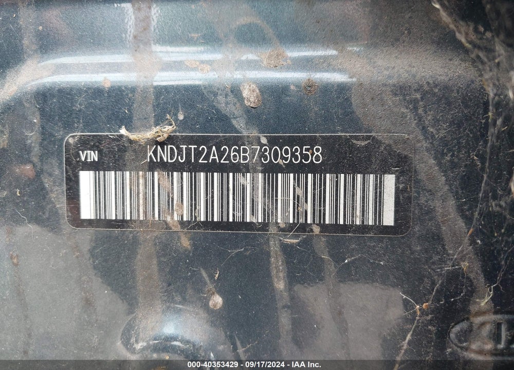 2011 KIA SOUL VIN: KNDJT2A26B7309358