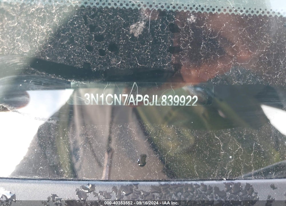 2018 NISSAN VERSA 1.6 SV VIN: 3N1CN7AP6JL839922