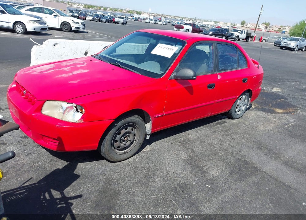 2002 HYUNDAI ACCENT GL VIN: KMHCG45C72U395305