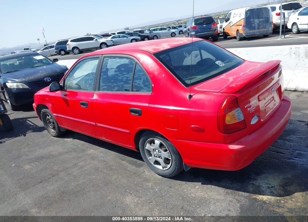 2002 HYUNDAI ACCENT GL VIN: KMHCG45C72U395305