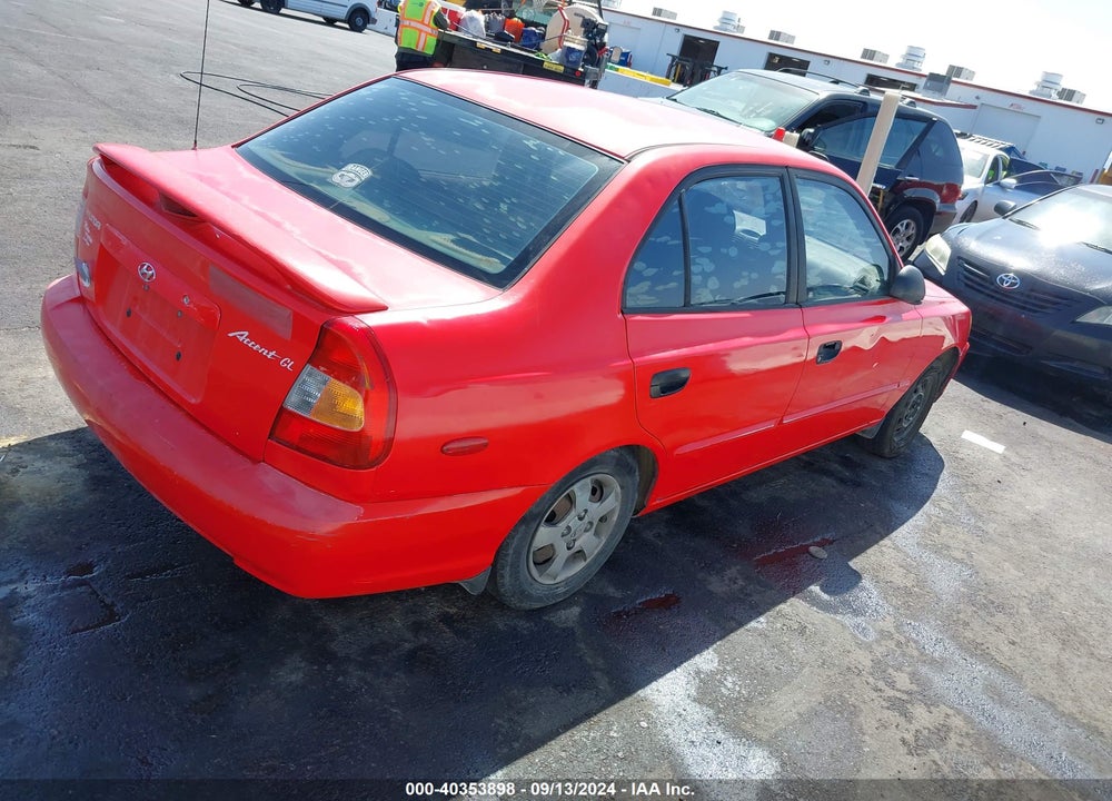 2002 HYUNDAI ACCENT GL VIN: KMHCG45C72U395305