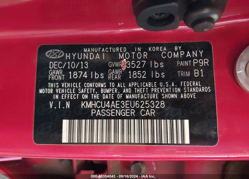2014 HYUNDAI ACCENT GLS VIN: KMHCU4AE3EU625328