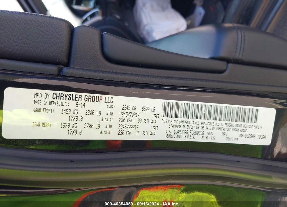 2015 JEEP GRAND CHEROKEE LAREDO VIN: 1C4RJFAG1FC660638