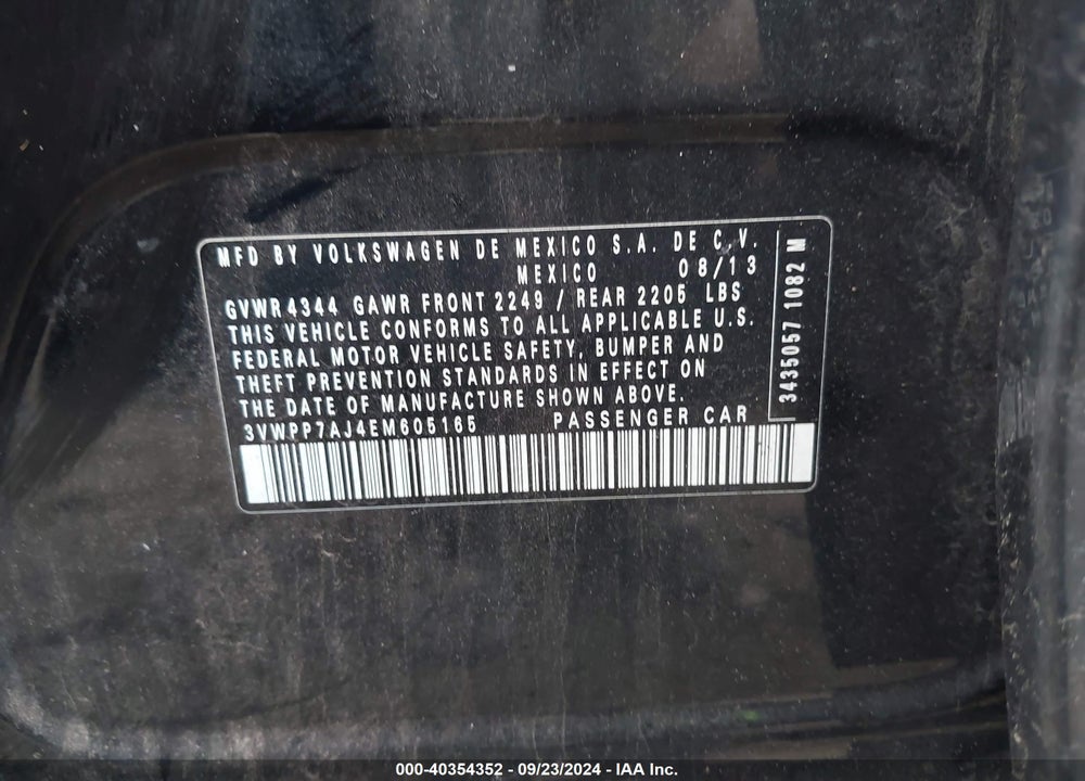 2014 VOLKSWAGEN JETTA SPORTWAGEN 2.5L SE VIN: 3VWPP7AJ4EM605165