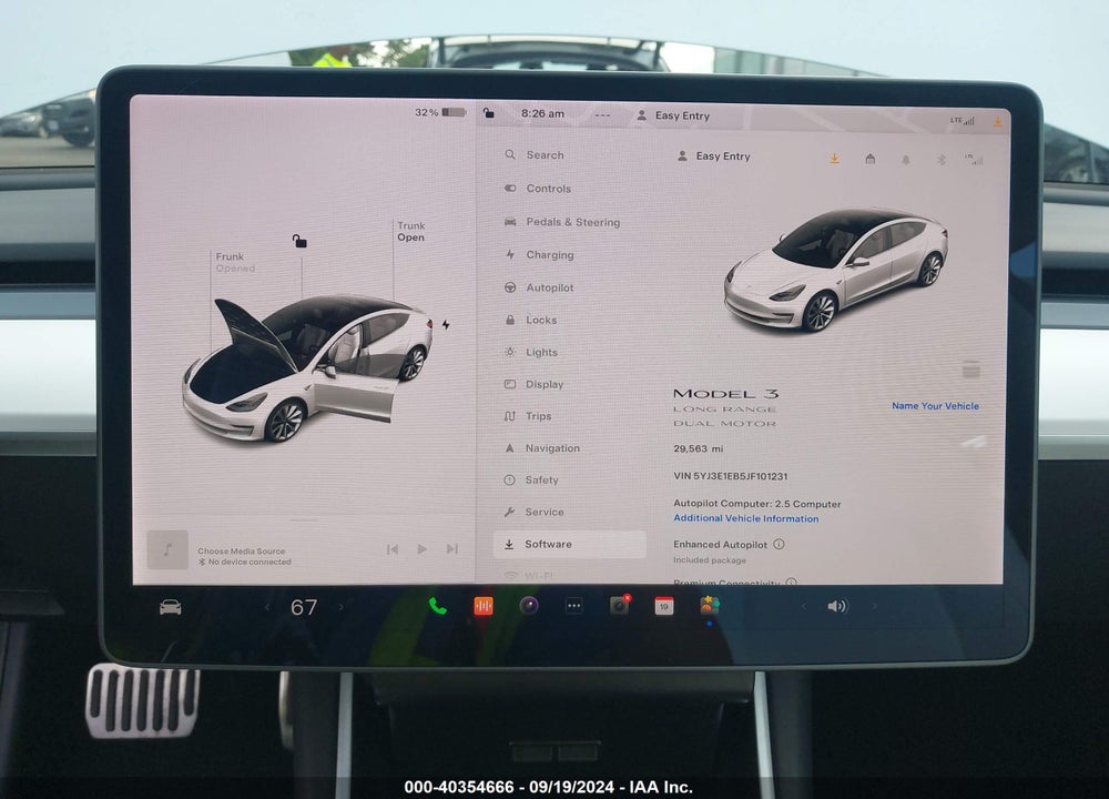 2018 TESLA MODEL 3 LONG RANGE/PERFORMANCE VIN: 5YJ3E1EB5JF101231