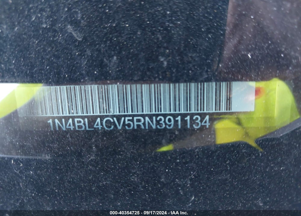 2024 NISSAN ALTIMA SR FWD VIN: 1N4BL4CV5RN391134