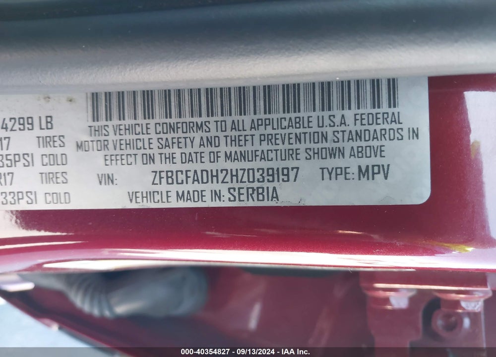 2017 FIAT 500L TREKKING VIN: ZFBCFADH2HZ039197