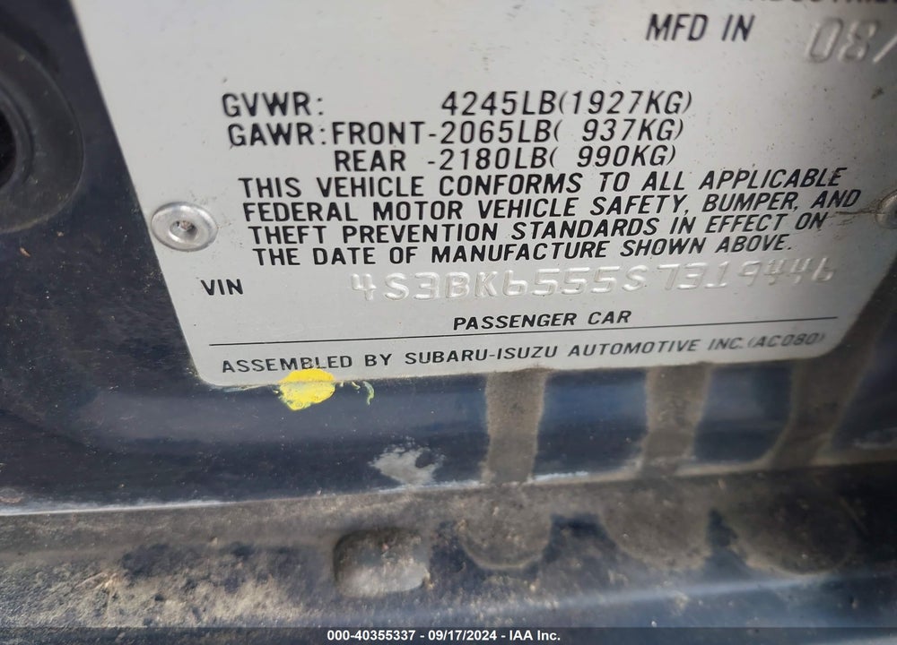 1995 SUBARU LEGACY LS/LSI VIN: 4S3BK6555S7319446