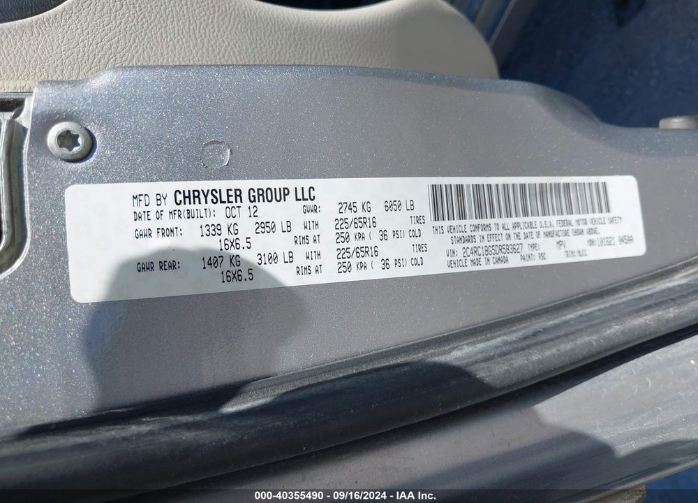 2013 CHRYSLER TOWN & COUNTRY TOURING VIN: 2C4RC1BG5DR583627