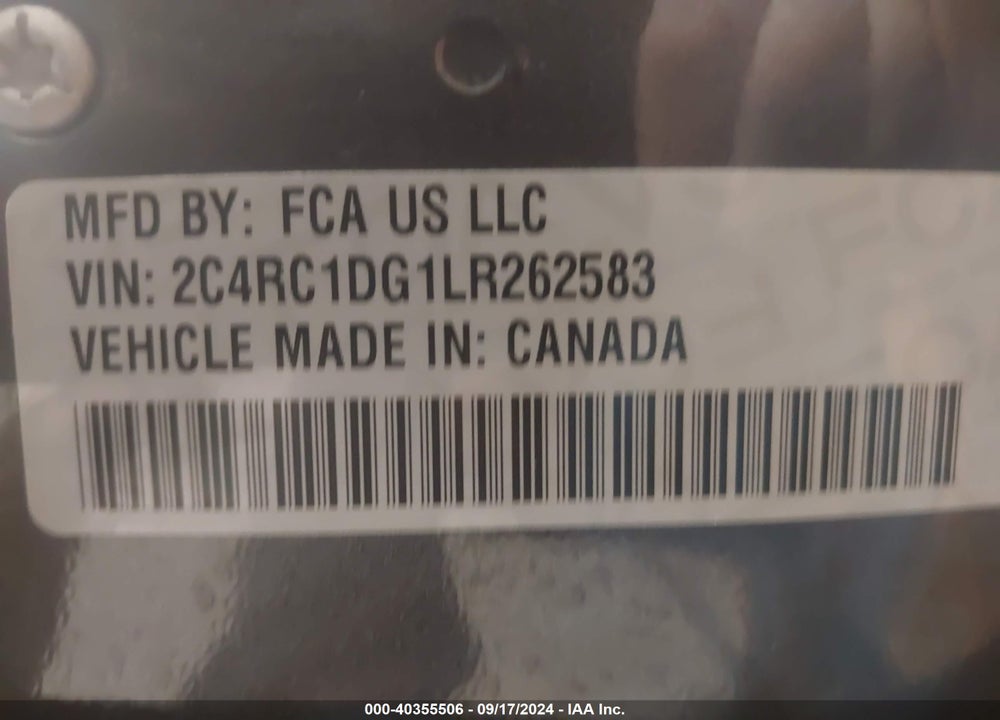 2020 CHRYSLER VOYAGER LXI VIN: 2C4RC1DG1LR262583