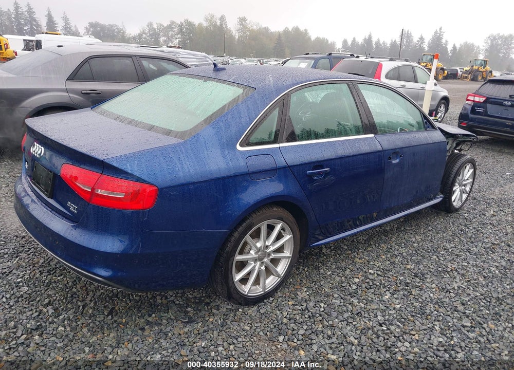 2014 AUDI A4 2.0T PREMIUM VIN: WAUHFAFLXEA004368