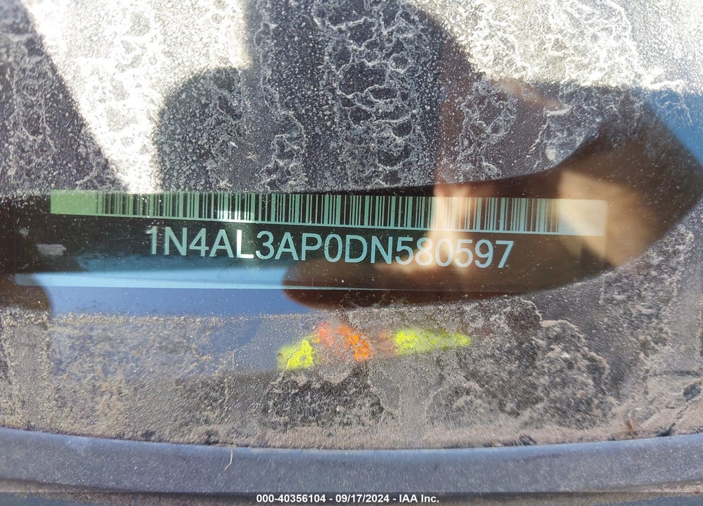 2013 NISSAN ALTIMA 2.5 S VIN: 1N4AL3AP0DN580597