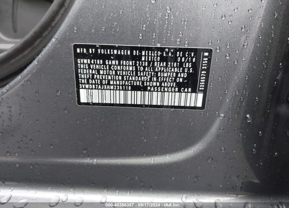 2017 VOLKSWAGEN JETTA 1.4T SE VIN: 3VWDB7AJXHM235118