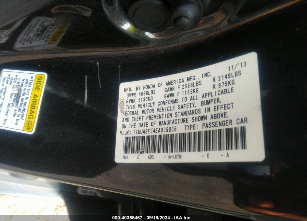 2014 ACURA TL 3.5 SPECIAL EDITION VIN: 19UUA8F34EA005008
