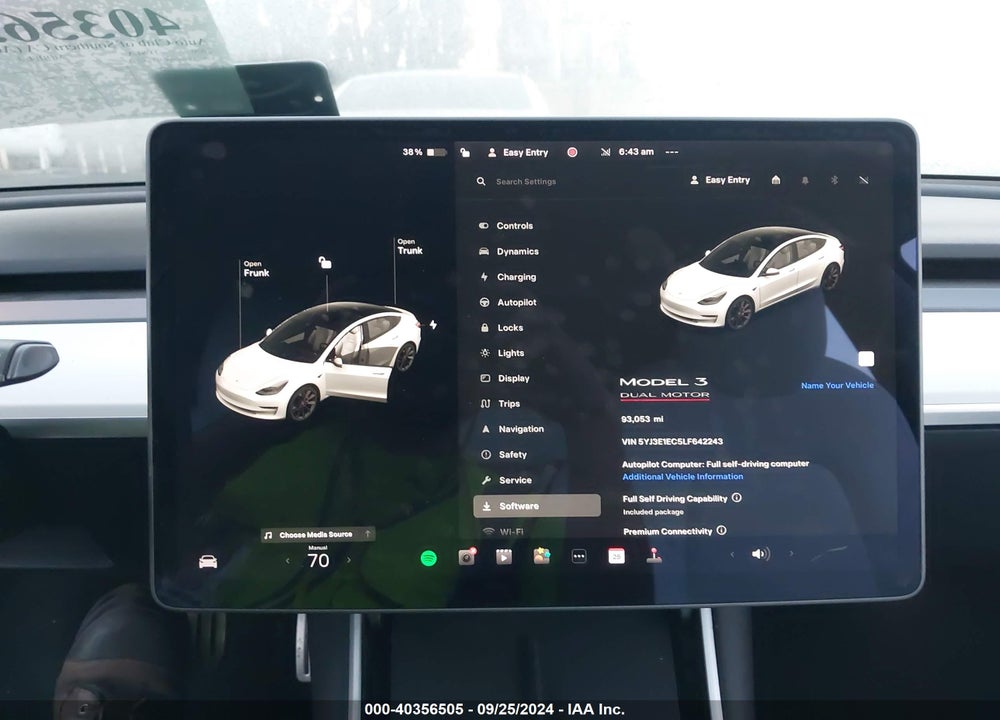 2020 TESLA MODEL 3 PERFORMANCE DUAL MOTOR ALL-WHEEL DRIVE VIN: 5YJ3E1EC5LF642243
