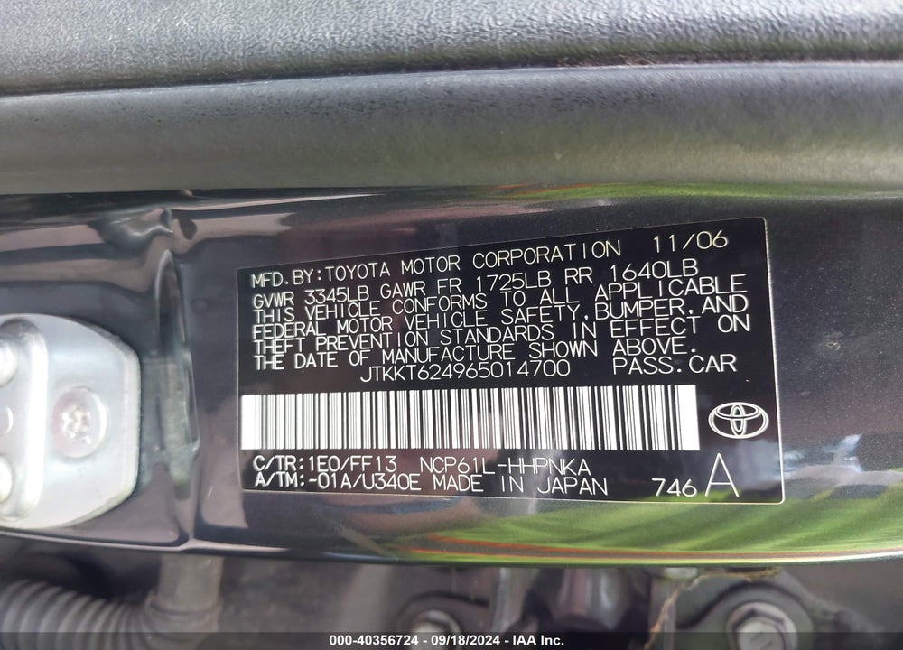 2006 SCION XA VIN: JTKKT624965014700