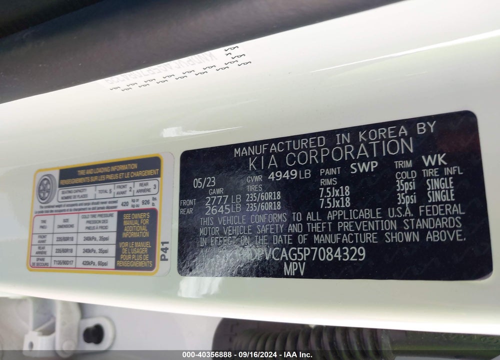 2023 KIA SPORTAGE HYBRID EX VIN: KNDPVCAG5P7084329