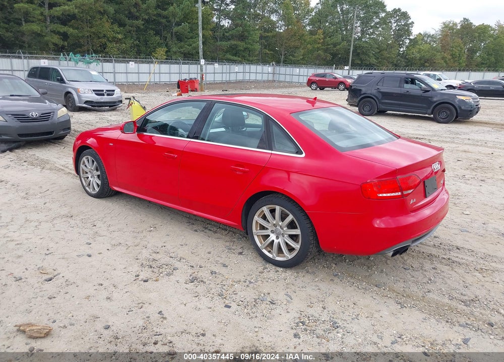 2012 AUDI A4 2.0T PREMIUM VIN: WAUFFBFL7CN003861