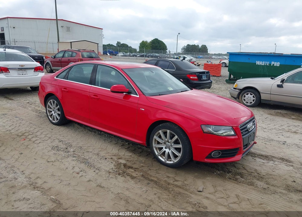 2012 AUDI A4 2.0T PREMIUM VIN: WAUFFBFL7CN003861