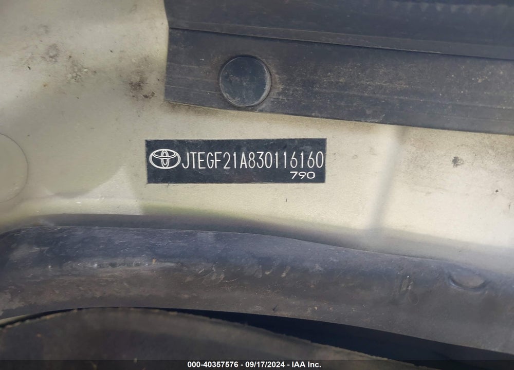 2003 TOYOTA HIGHLANDER V6 VIN: JTEGF21A830116160