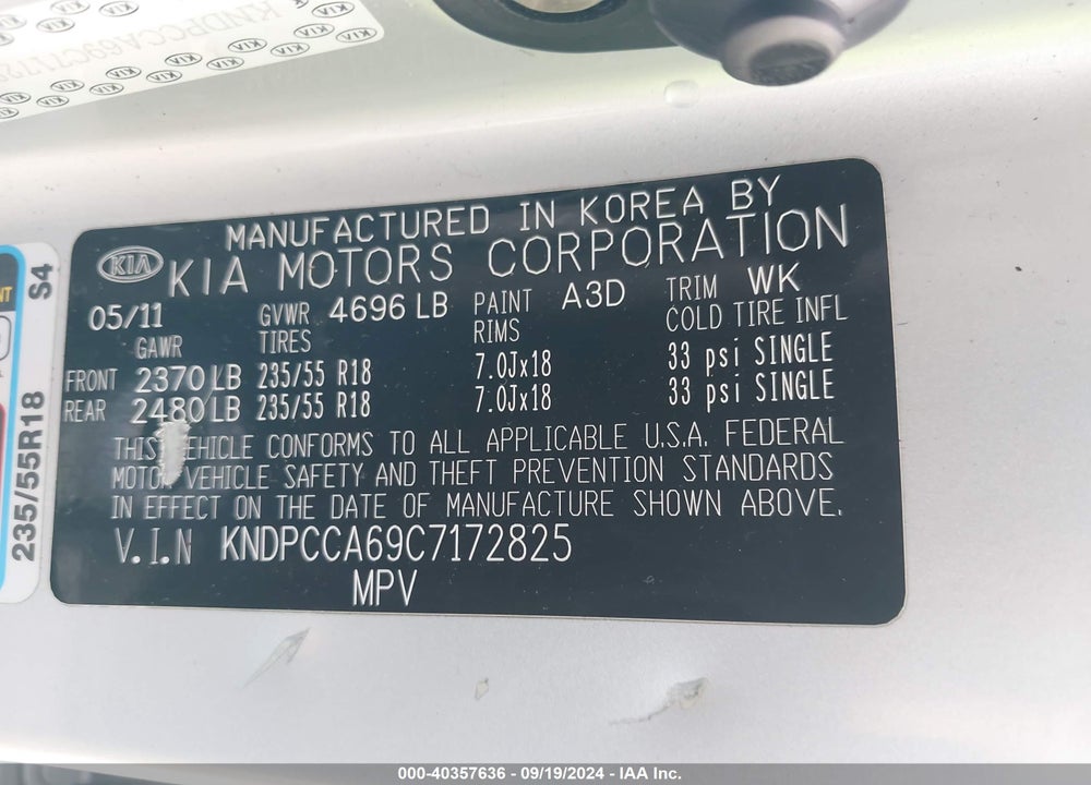 2012 KIA SPORTAGE SX VIN: KNDPCCA69C7172825