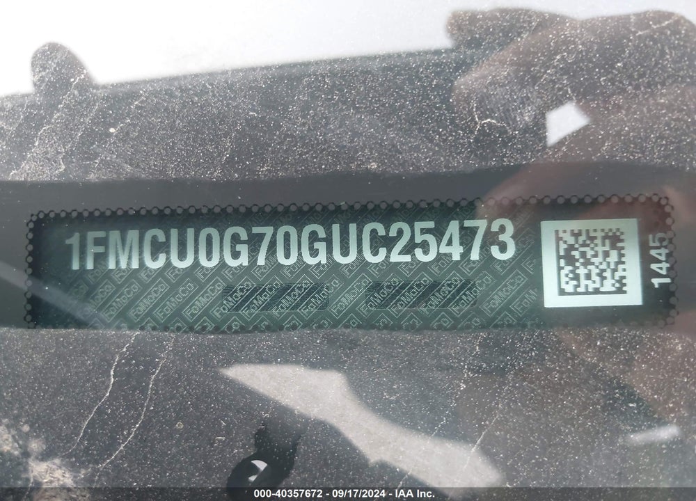 2016 FORD ESCAPE SE VIN: 1FMCU0G70GUC25473