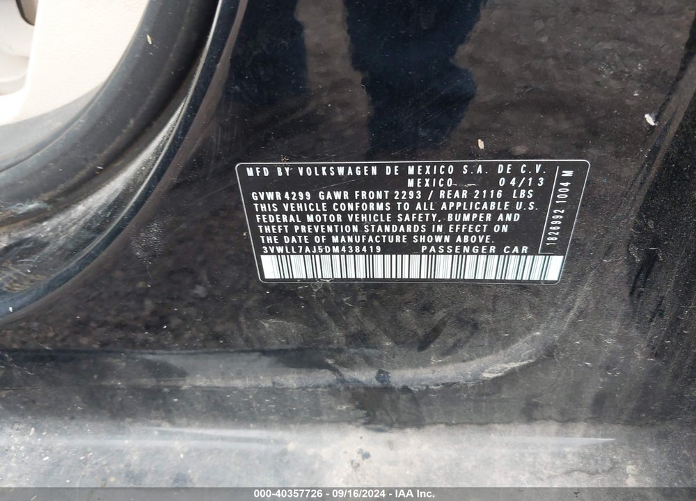 2013 VOLKSWAGEN JETTA 2.0L TDI VIN: 3VWLL7AJ5DM438419