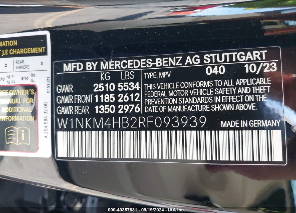 2024 MERCEDES-BENZ GLC 300 4MATIC SUV VIN: W1NKM4HB2RF093939