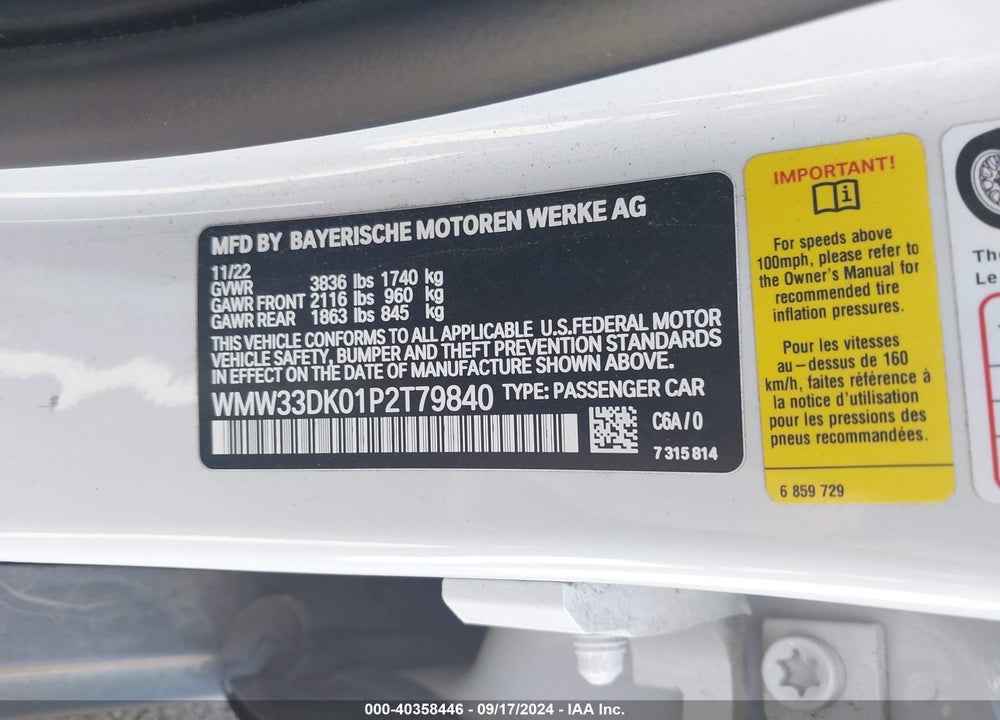 2023 MINI HARDTOP COOPER VIN: WMW33DK01P2T79840