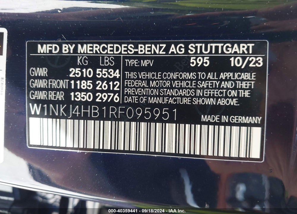 2024 MERCEDES-BENZ GLC 300 4MATIC COUPE VIN: W1NKJ4HB1RF095951