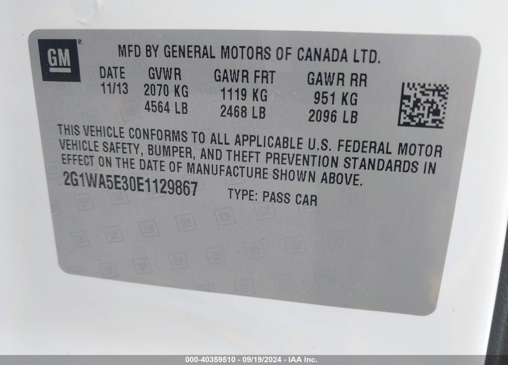 2014 CHEVROLET IMPALA LIMITED LS VIN: 2G1WA5E30E1129867