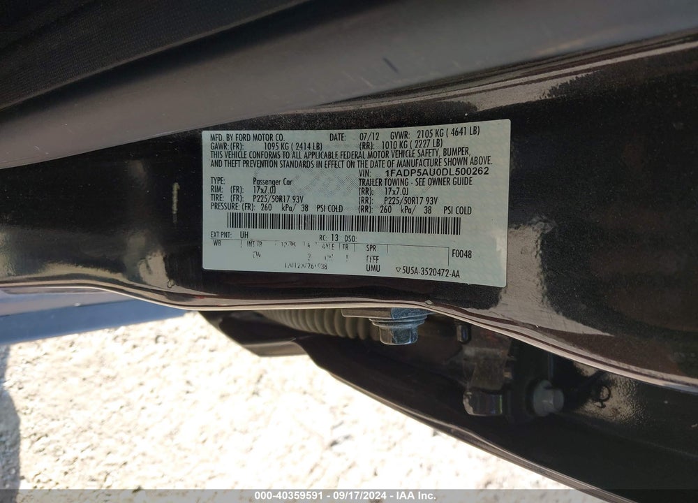 2013 FORD C-MAX HYBRID SE VIN: 1FADP5AU0DL500262