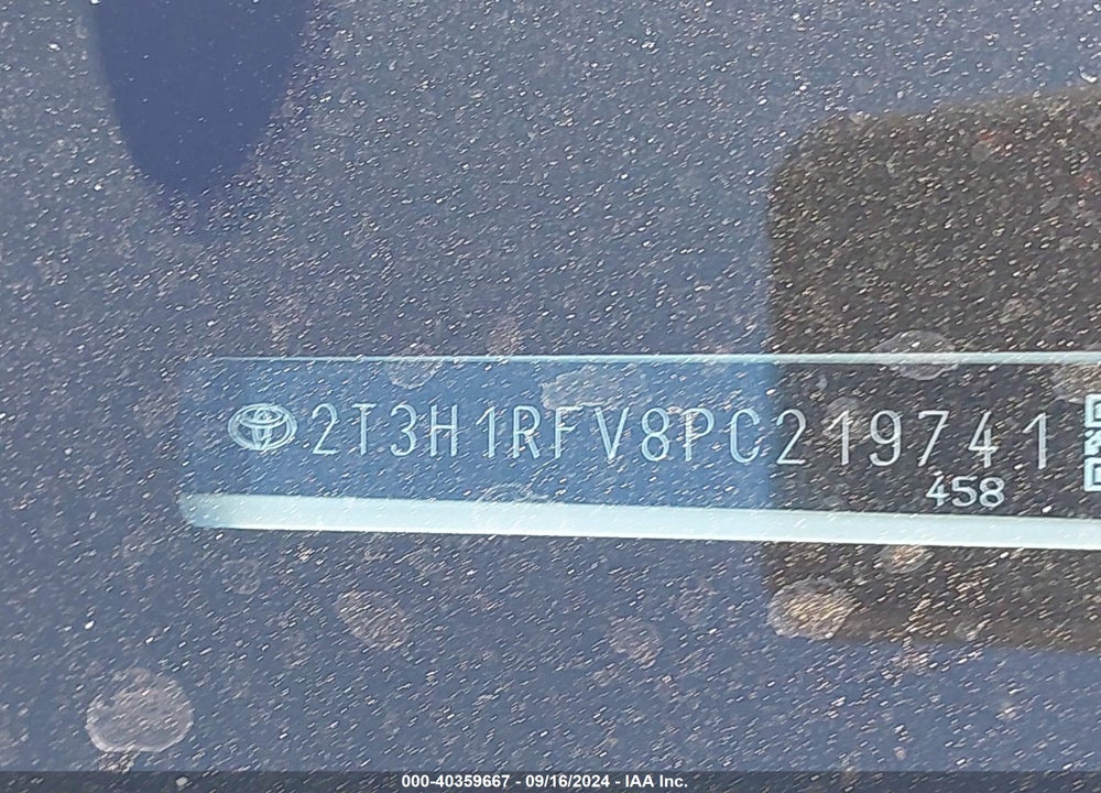 2023 TOYOTA RAV4 LE VIN: 2T3H1RFV8PC219741