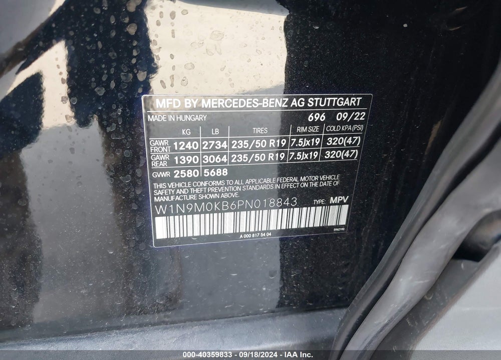 2023 MERCEDES-BENZ EQB 300 SUV 4MATIC VIN: W1N9M0KB6PN018843