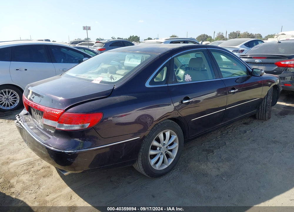 2007 HYUNDAI AZERA LIMITED/SE VIN: KMHFC46F77A180985